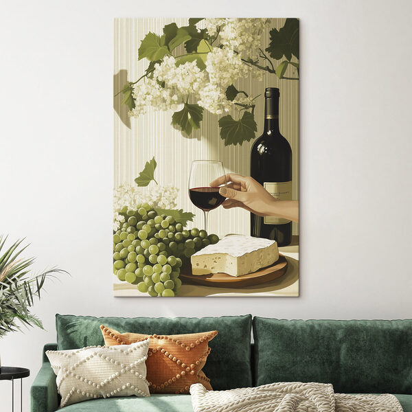 Eine Hand hält ein Glas Wein neben einer Flasche Wein Eine Hand hält ein Glas Wein neben einer Flasche Wein