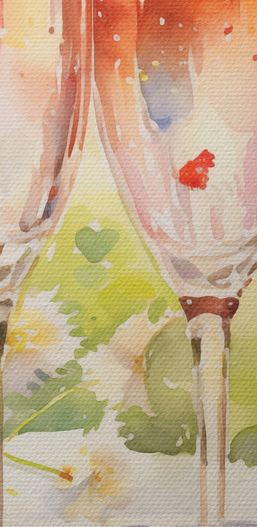 Aquarellmalerei von zwei Gläsern Champagner und Erdbeeren auf einem Tablett