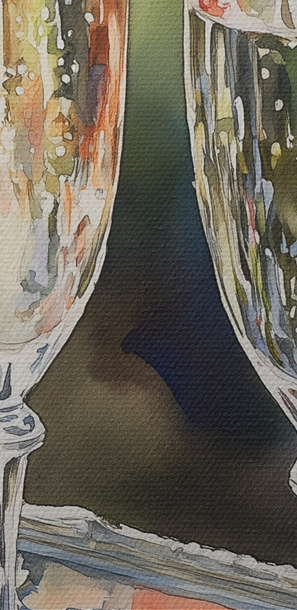 Zwei Gläser Champagner und Erdbeeren auf einem Tablett Zwei Gläser Champagner und Erdbeeren auf einem Tablett