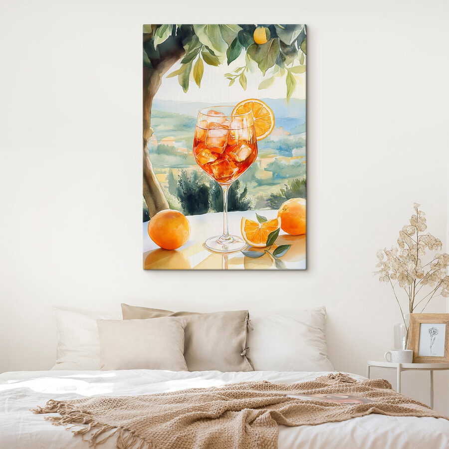 Glas mit Eis und Orangen