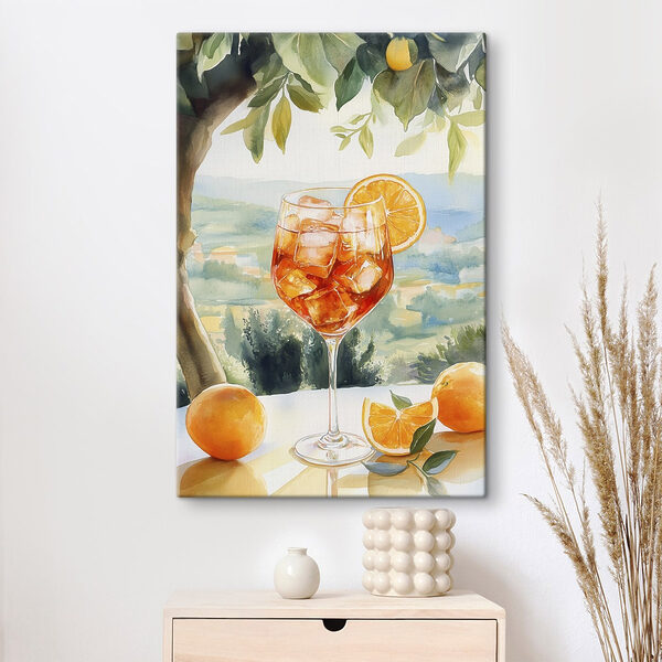 Glas mit Eis und Orangen Glas mit Eis und Orangen