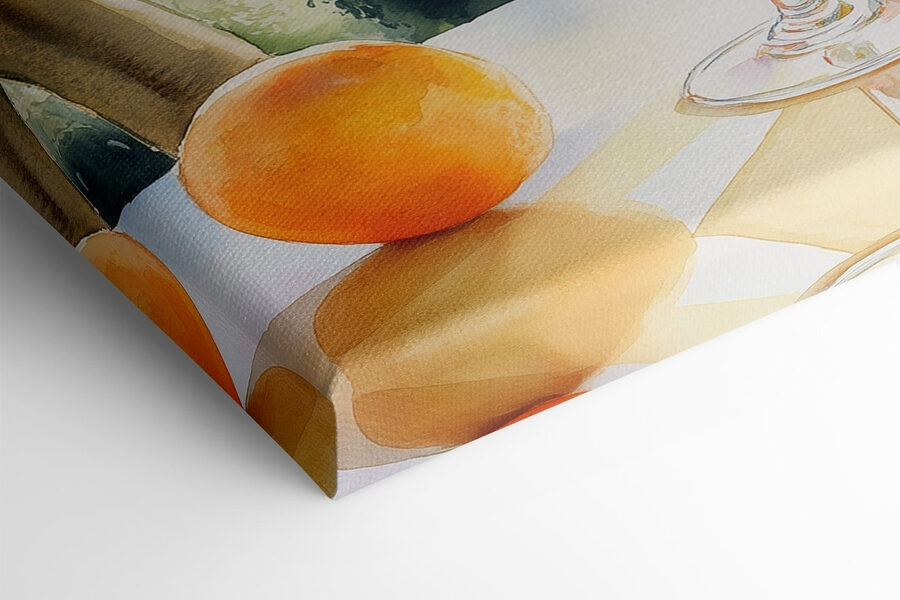 Glas mit Eis und Orangen