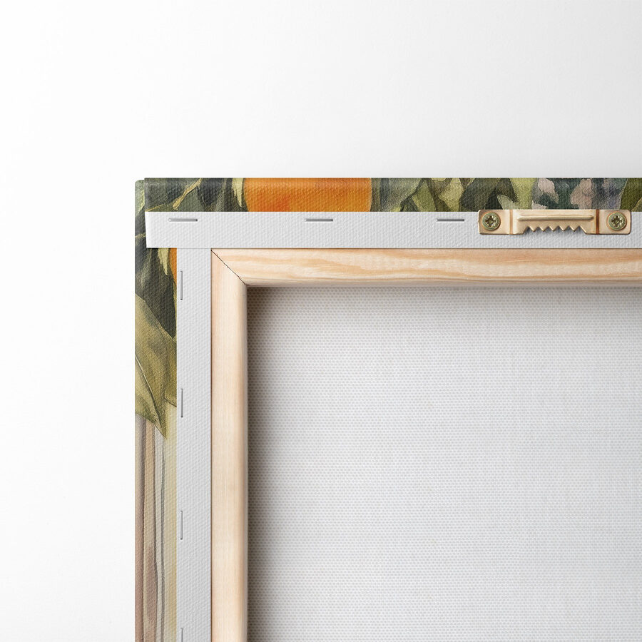 Wandbilder Glas Orangensaft mit Eis und Orangen aus einem Fenster – Bild 5