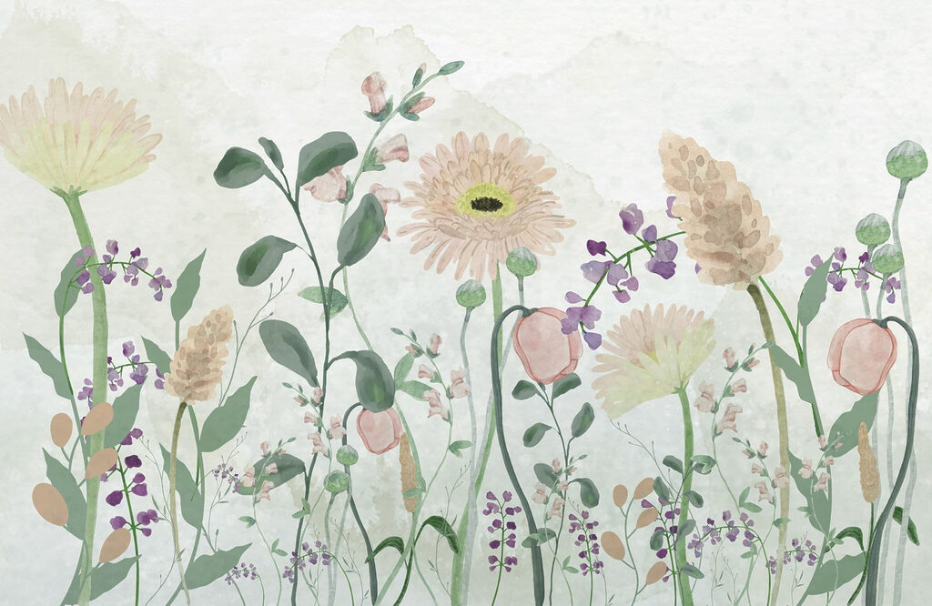 Malerei von Blumen und Blättern Malerei von Blumen und Blättern