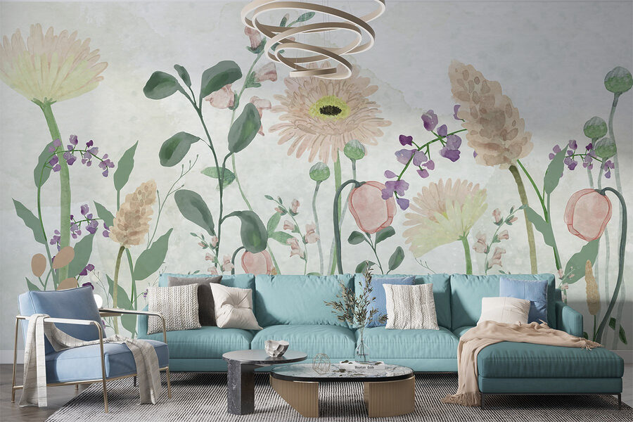 Malerei von Blumen und Blättern