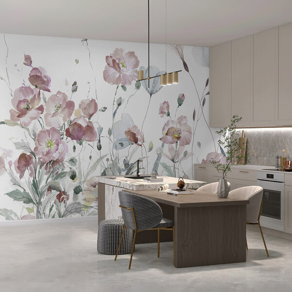 Gemälde mit rosa Blumen Gemälde mit rosa Blumen