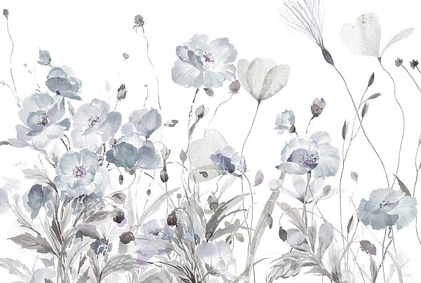 Gemälde von Blumen auf weißem Hintergrund Gemälde von Blumen auf weißem Hintergrund