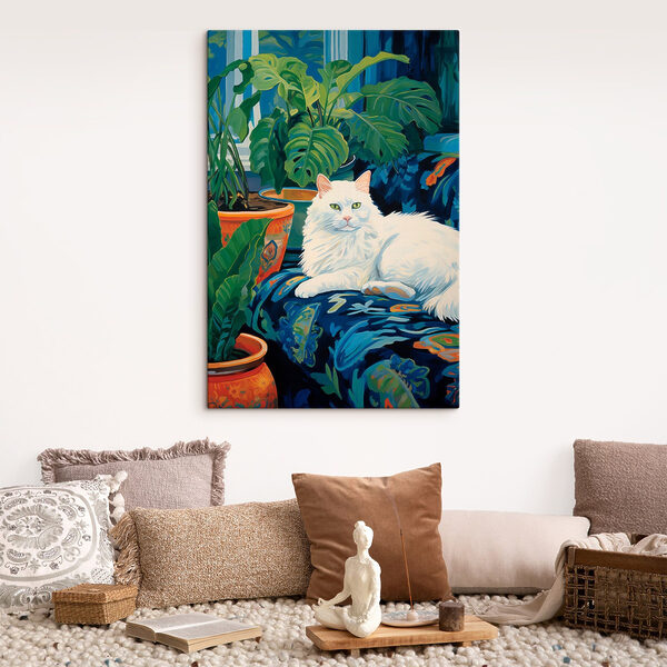Katze auf einer Couch liegend Katze auf einer Couch liegend
