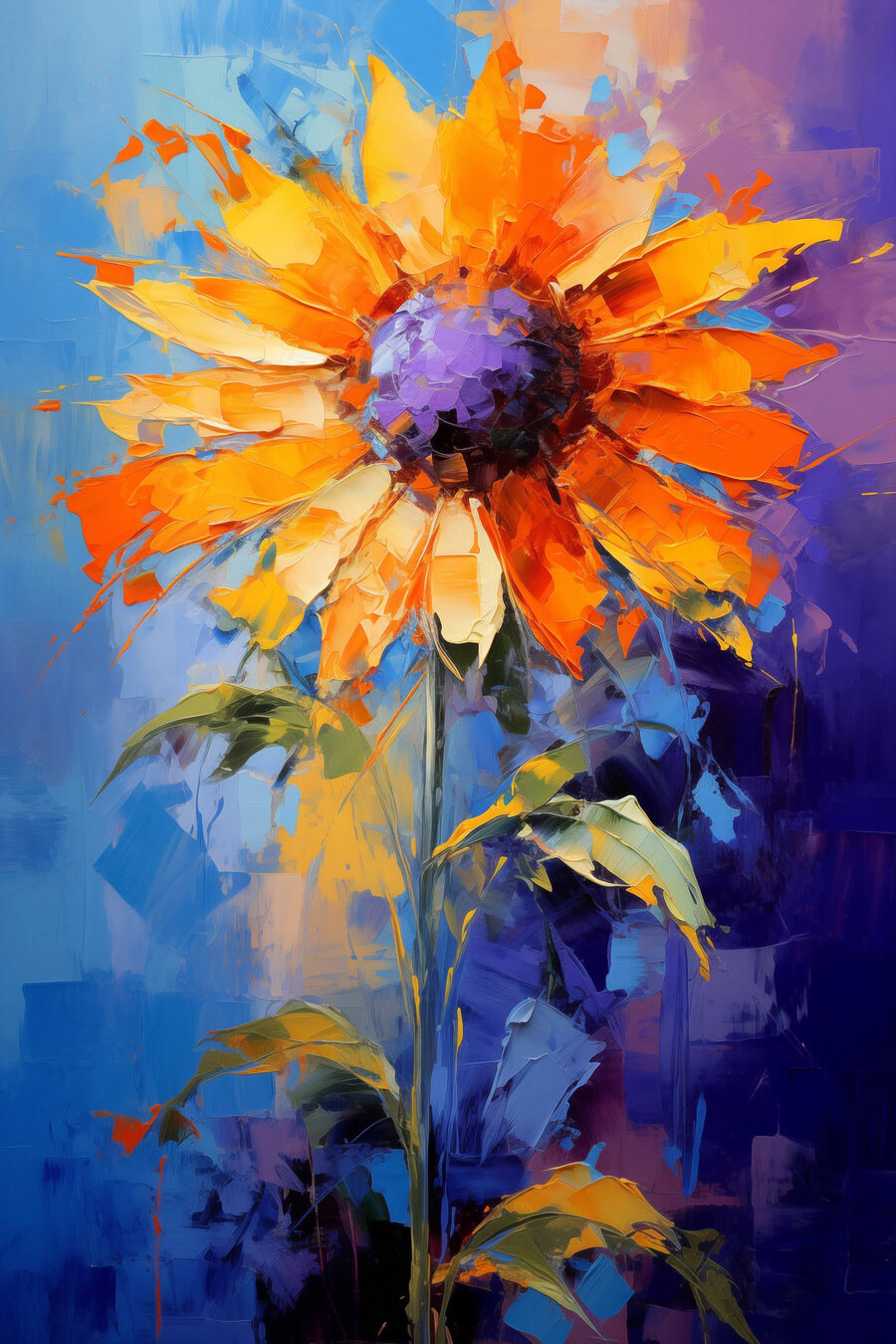 Gemälde einer Sonnenblume Gemälde einer Sonnenblume