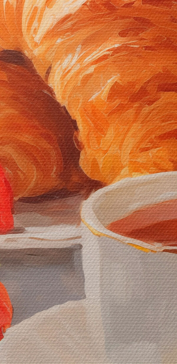Croissant und Erdbeeren auf einem Teller Croissant und Erdbeeren auf einem Teller