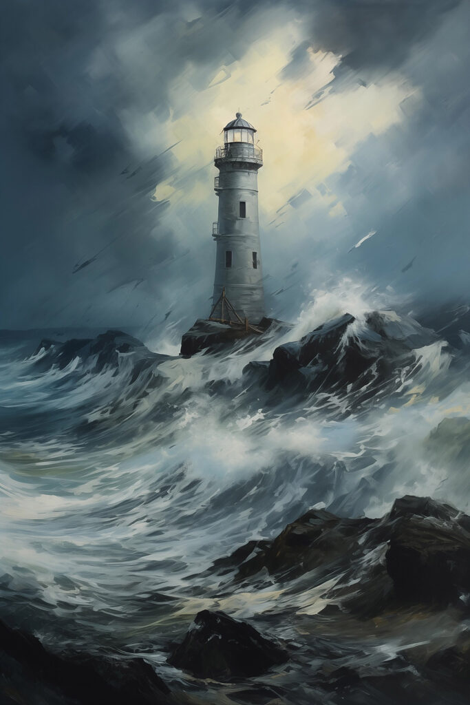 Lighthouse in the ocean