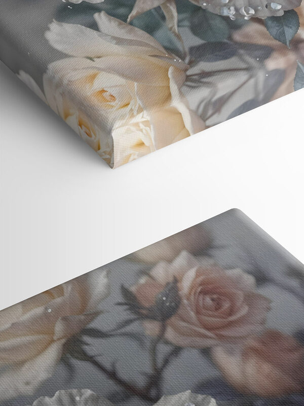 Gruppe von weißen Rosen mit Wassertropfen Gruppe von weißen Rosen mit Wassertropfen