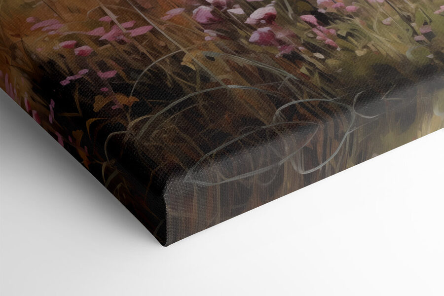 Blumenfeld an einem See