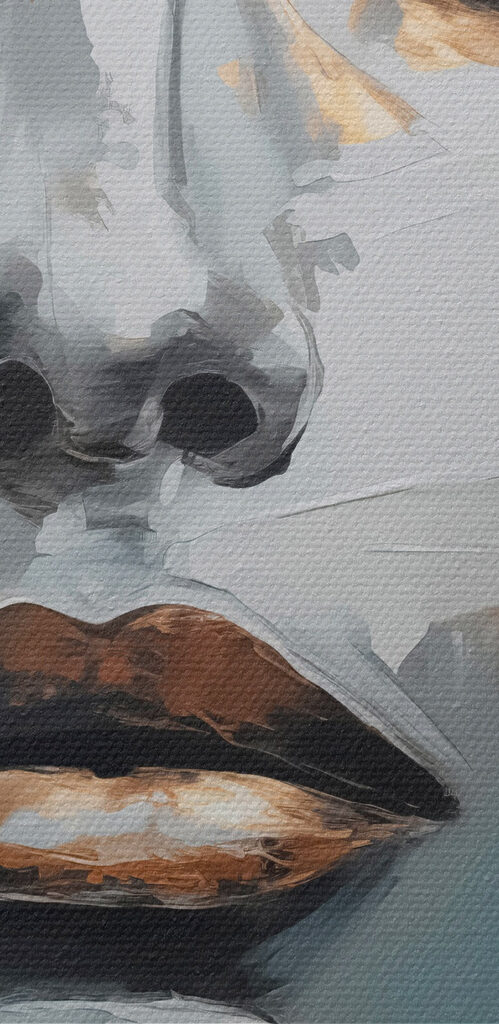 Painting of a woman's face Painting of a woman's face