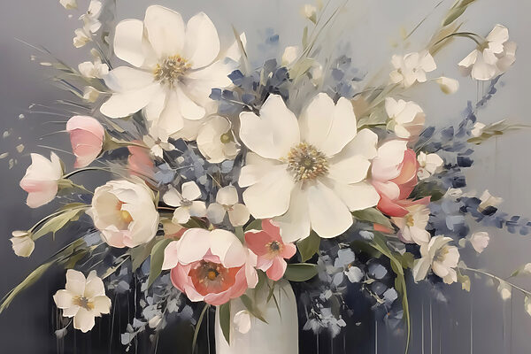 Gemälde von Blumen in einer Vase Gemälde von Blumen in einer Vase