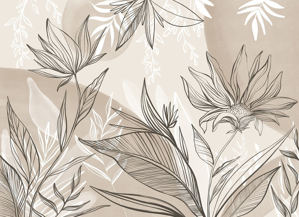 Zartes florales Liniendesign Zartes florales Liniendesign