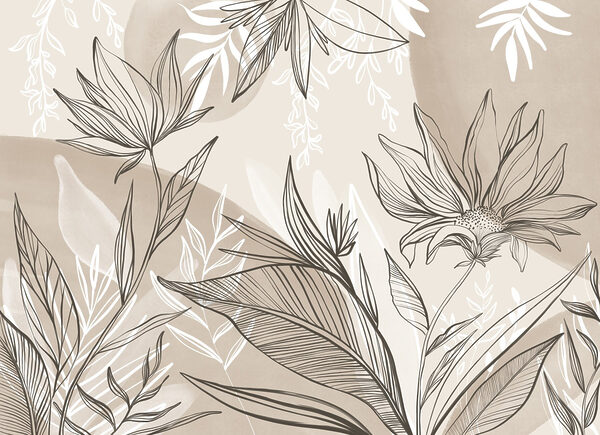 Zartes florales Liniendesign Zartes florales Liniendesign