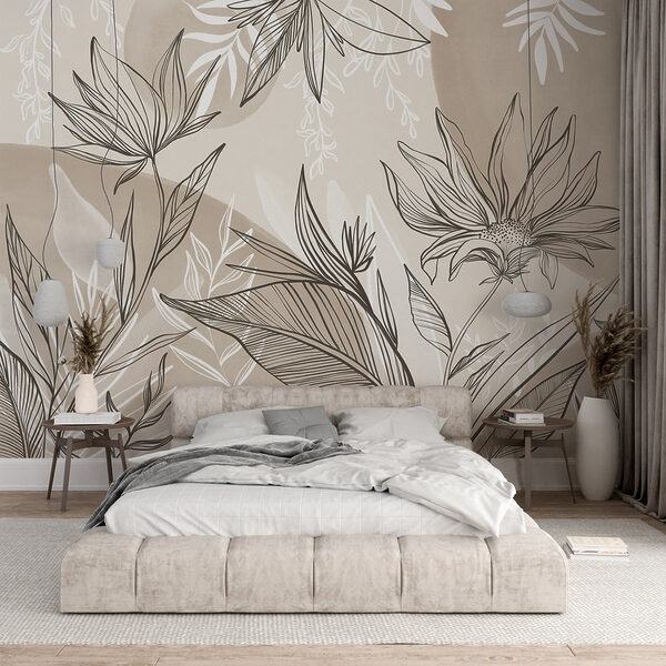 Zartes florales Liniendesign Zartes florales Liniendesign