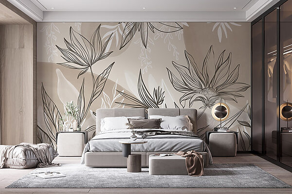 Zartes florales Liniendesign Zartes florales Liniendesign