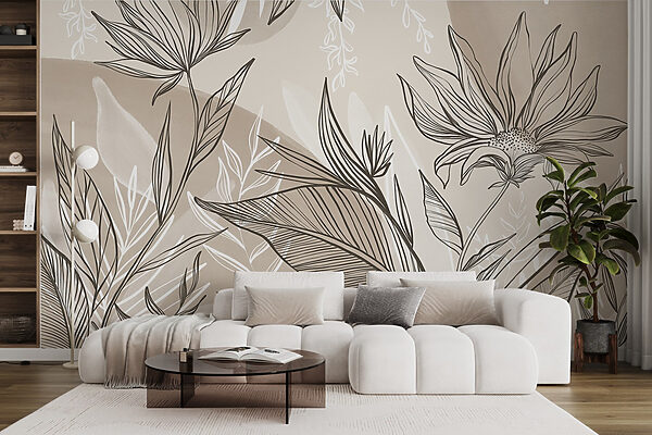 Zartes florales Liniendesign Zartes florales Liniendesign