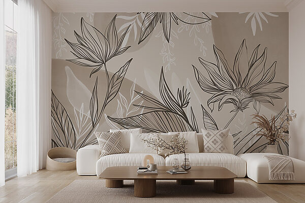 Zartes florales Liniendesign Zartes florales Liniendesign