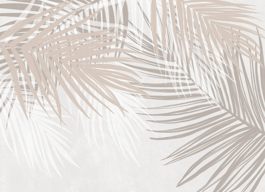 Soft hues of palm leaves intertwine