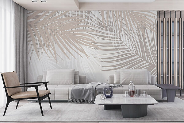 Soft hues of palm leaves intertwine