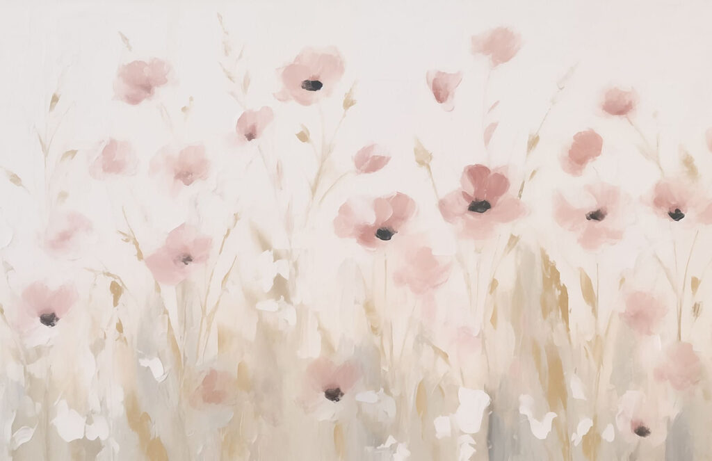 Gemälde mit rosa Blumen Gemälde mit rosa Blumen