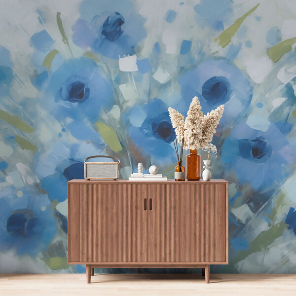 Malerei von blauen Blumen Malerei von blauen Blumen