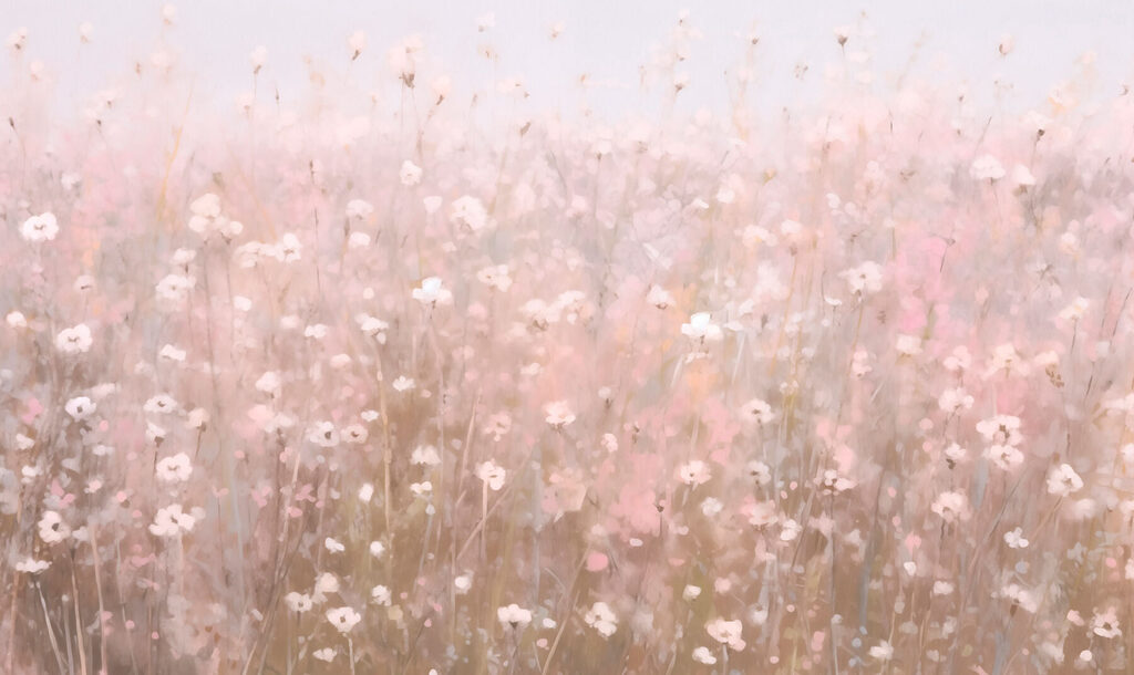 Feld mit rosa Blumen Feld mit rosa Blumen
