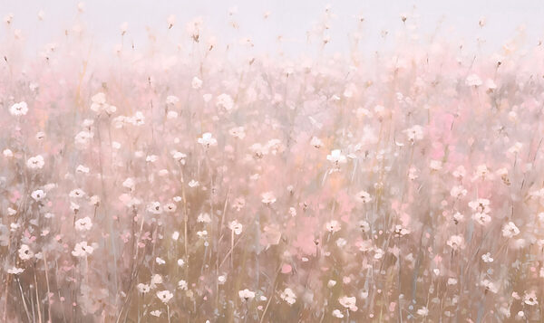 Feld mit rosa Blumen Feld mit rosa Blumen