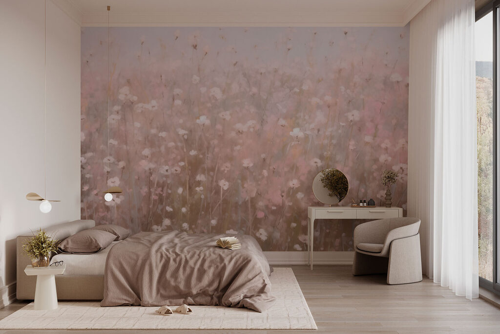 Field of pink flowers