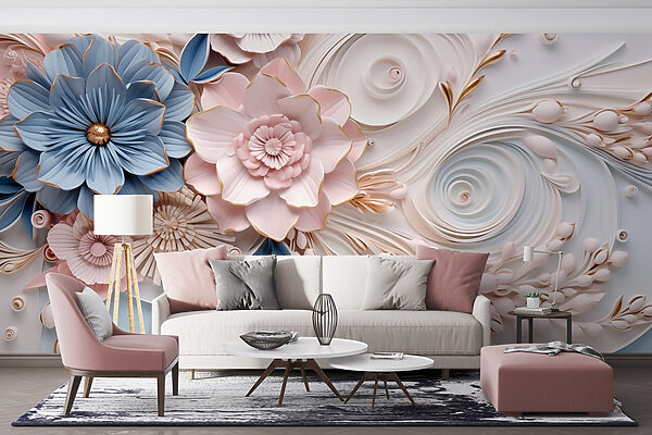 Papierblumen und Blätter Papierblumen und Blätter