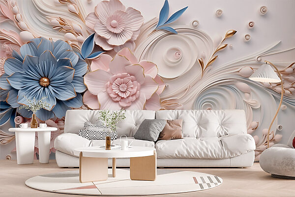 Papierblumen und Blätter Papierblumen und Blätter