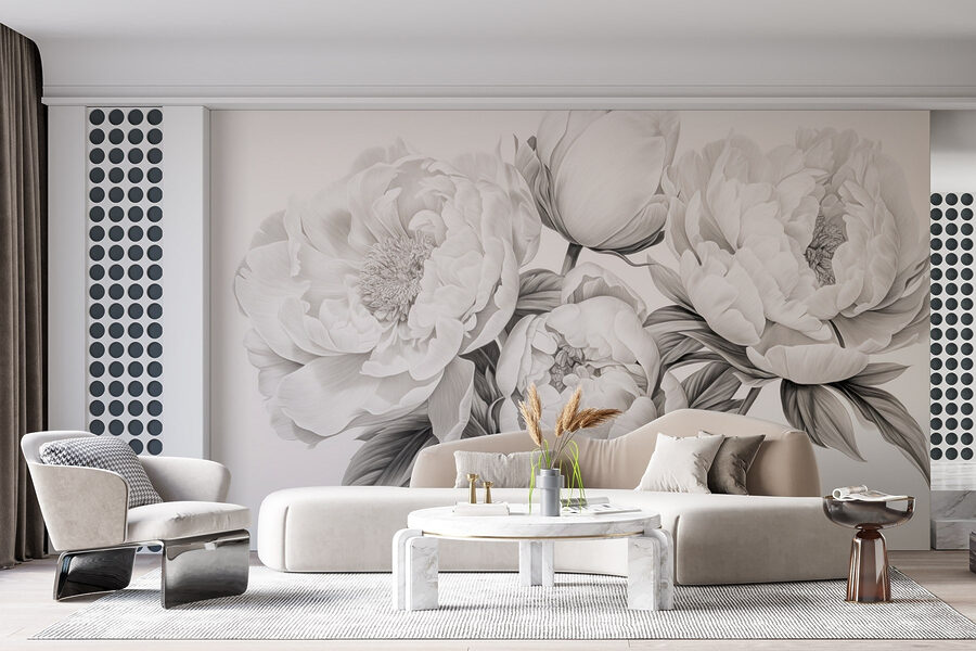 Zeichnung von Blumen auf einem weißen Hintergrund