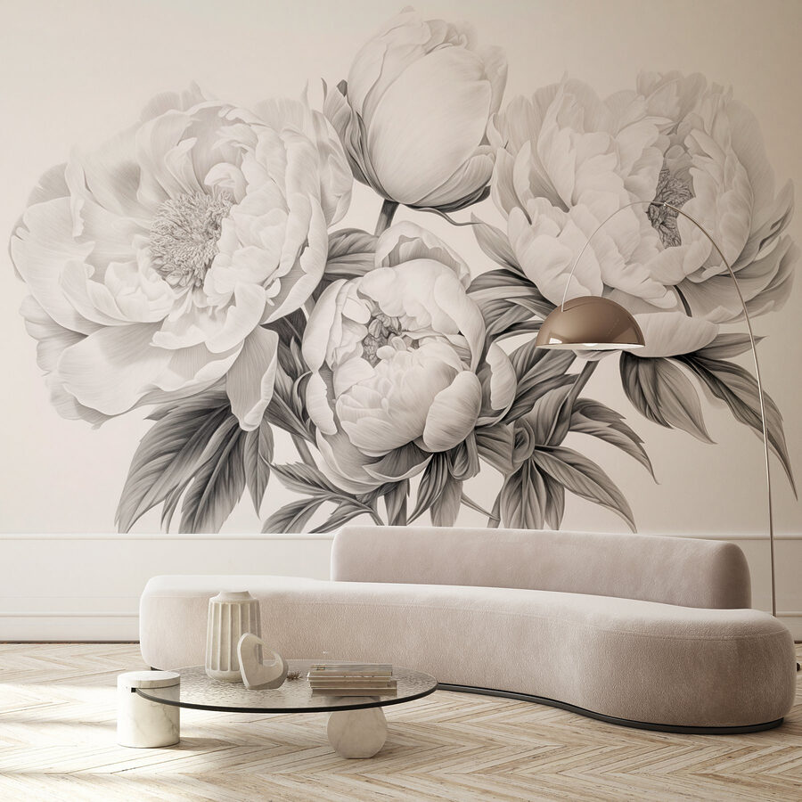 Zeichnung von Blumen auf einem weißen Hintergrund