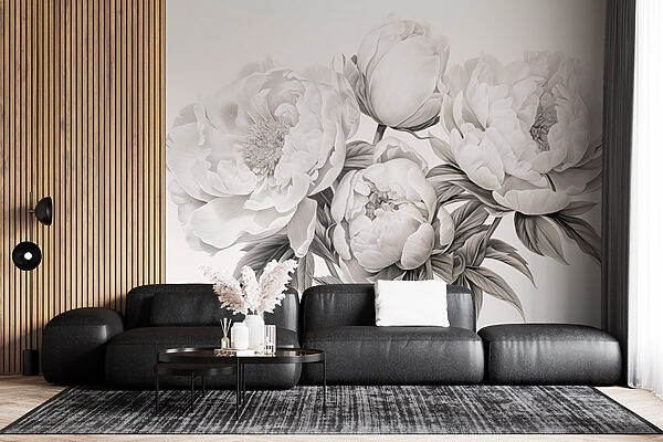 Zeichnung von Blumen auf einem weißen Hintergrund Zeichnung von Blumen auf einem weißen Hintergrund