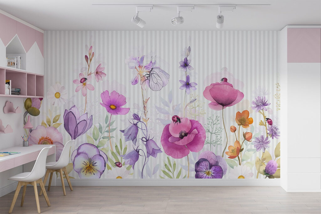 Colorful blooms and lively insects