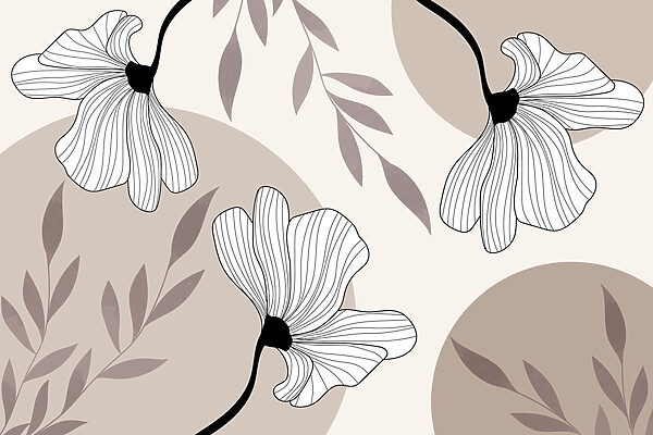 Zartes florales Liniendesign als Kunstwerk Zartes florales Liniendesign als Kunstwerk