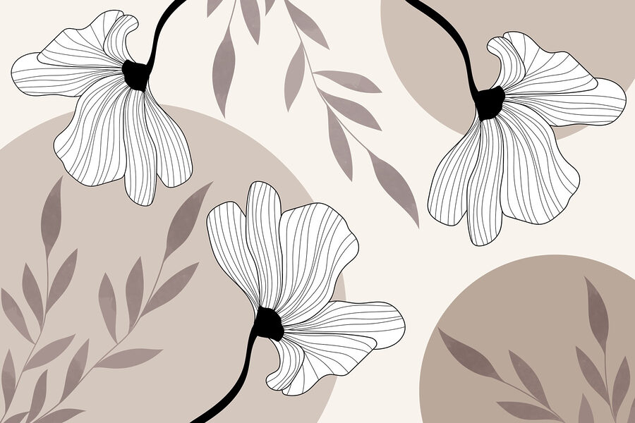 Zartes florales Liniendesign als Kunstwerk Zartes florales Liniendesign als Kunstwerk