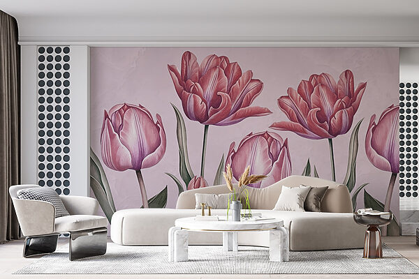 Gruppe von rosa Blumen Gruppe von rosa Blumen