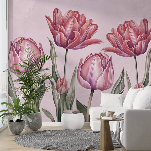 Gruppe von rosa Blumen Gruppe von rosa Blumen