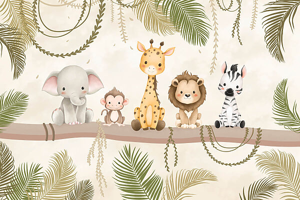 Group of animals sitting on a branch