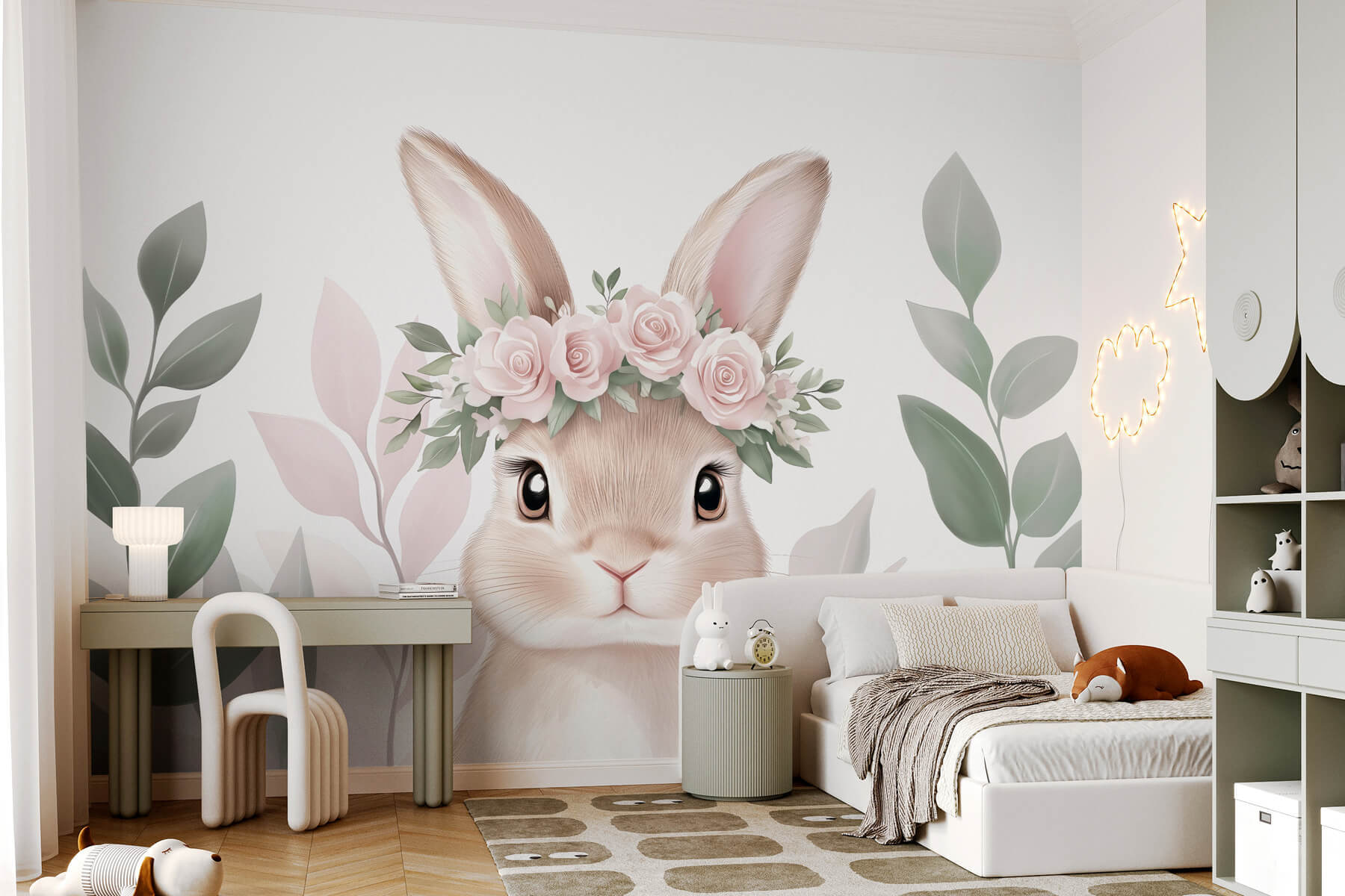 Rabbit wearing a flower crown