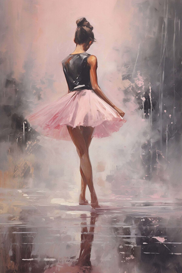 Gemälde einer Frau in einem rosa Tutu Gemälde einer Frau in einem rosa Tutu