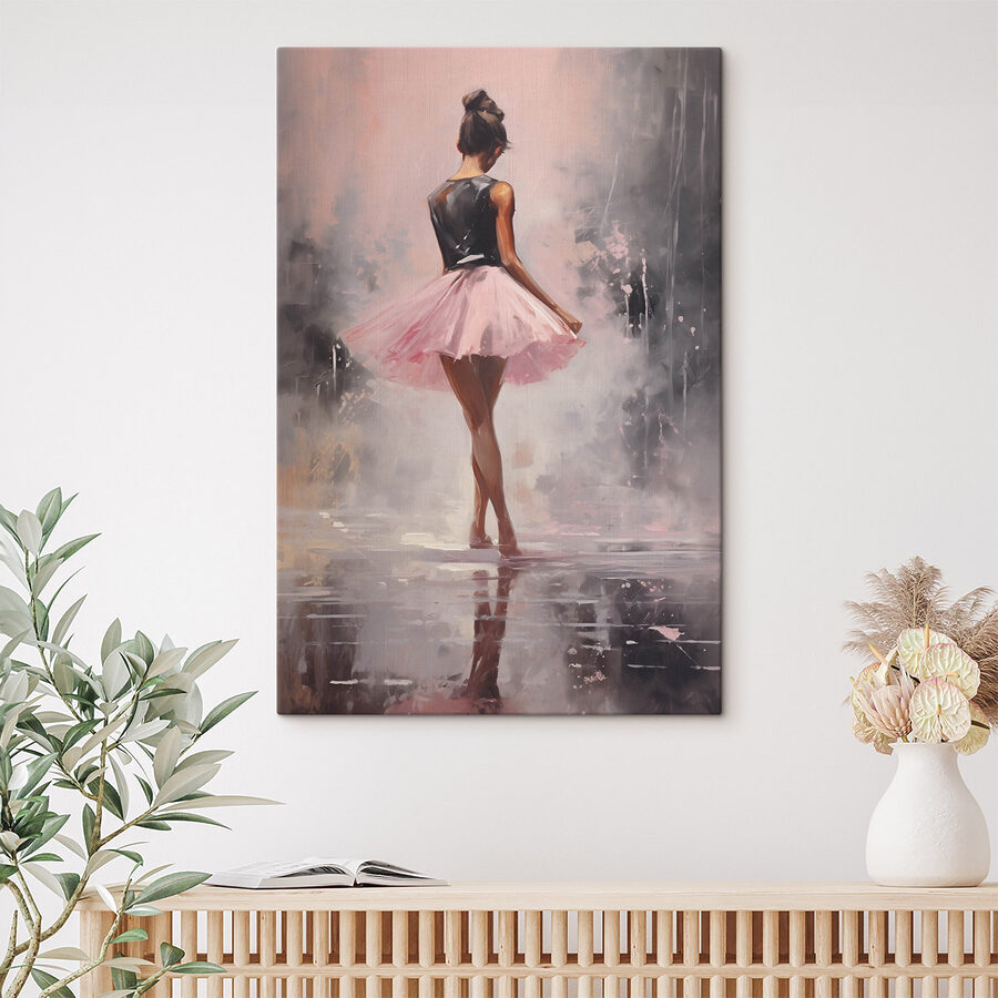 Gemälde einer Frau in einem rosa Tutu