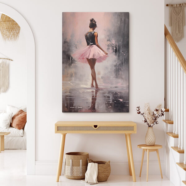 Gemälde einer Frau in einem rosa Tutu Gemälde einer Frau in einem rosa Tutu