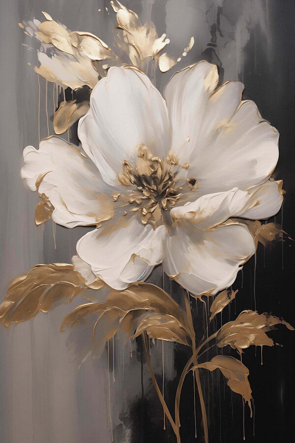 Elegante Blume auf dunkler Leinwand Elegante Blume auf dunkler Leinwand