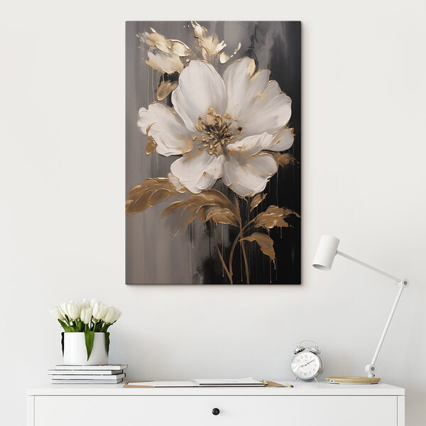Elegante Blume auf dunkler Leinwand Elegante Blume auf dunkler Leinwand