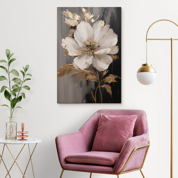 Elegante Blume auf dunkler Leinwand Elegante Blume auf dunkler Leinwand